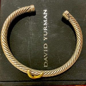 David Yurman X Station Bracelet in Sterling Silver with 14K Yellow Gold 5mm